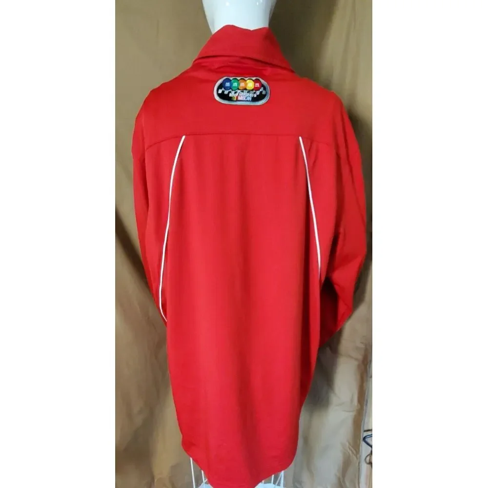 Nike Golf Dri-fit M&M's Racing Nascar Red Medium 1/4 Zipper Pull-Over Lng Sleeve